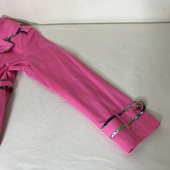 Lilly Pulitzer Ally NEW?  Belted Trench Coat Barbie Pink Color Barbiecore Size 4 - Picture 9 of 16